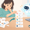 ChatGPTとブログ記事の見出し構成を整理するイラスト